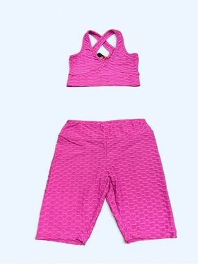 Hot Kiss Honeycomb Textured Active 2-Piece Set